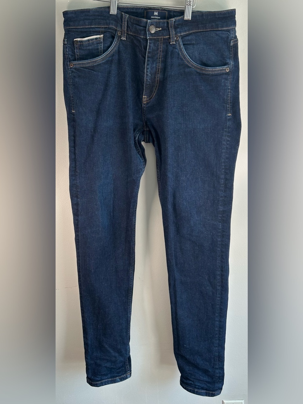 Matinique Men’s Jeans 34x33 MApete Denim Dark Wash Stretch Slim-Fit Selvedge